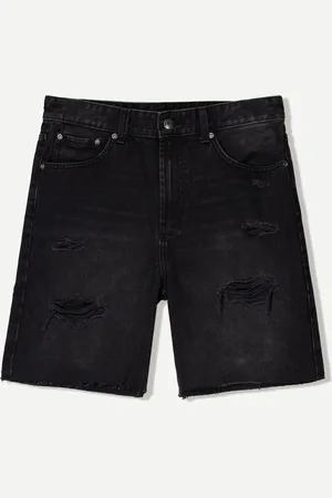 Bershka Bermudy Jeansowe Z Przetarciami Mężczyzna 32