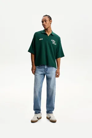 Bershka Jeansy O Kroju Straight Fit Mężczyzna 32