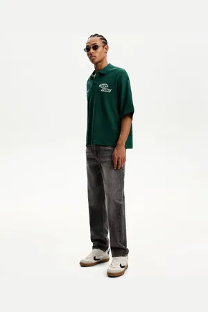Bershka Jeansy O Kroju Straight Fit Mężczyzna 32