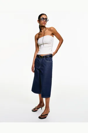 Bershka Denimowe Bermudy Baggy