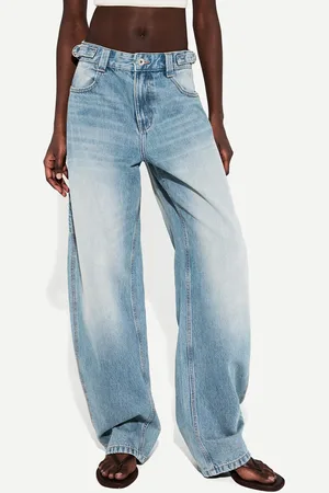 Bershka Regulowane Jeansy Balloon Fit Carpenter