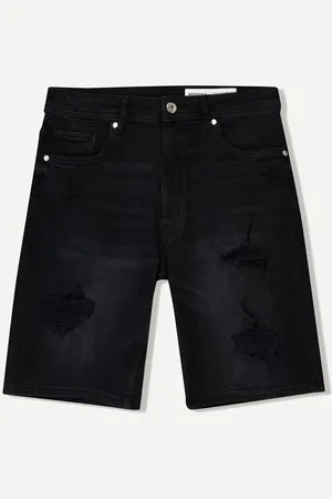 Bershka Bermudy Jeansowe Z Przetarciami Mężczyzna 34