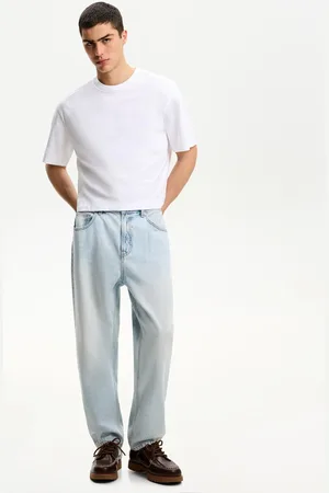 Bershka Jeansy O Kroju Baggy Mężczyzna 32