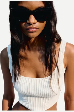 Bershka Okulary Cat Eye Z Masy Żywicznej