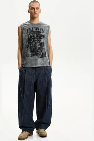 Bershka Jeansy O Kroju Wide Leg Balloon Mężczyzna 34