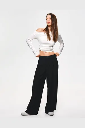 Bershka Spodnie Baggy Z Niskim Stanem