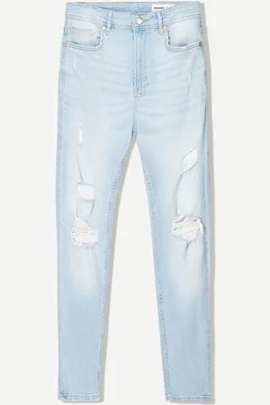 Bershka Jeansy O Kroju Super Skinny Z Efektem Podarcia Mężczyzna 34