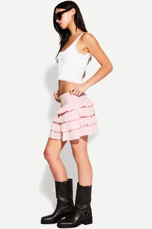 Bershka Spódnica Mini Z Falbanami