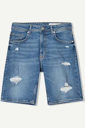 Bershka Bermudy Jeansowe Z Przetarciami Mężczyzna 34