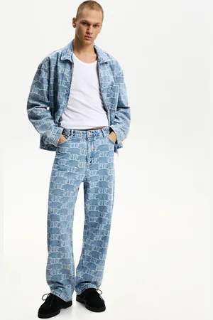 Bershka Żakardowe Jeansy Baggy Mężczyzna 36