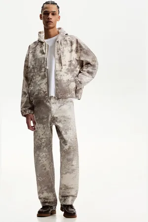 Bershka Jeansy Baggy Z Nadrukiem Mężczyzna 36