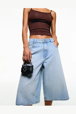 Bershka Denimowe Bermudy Baggy