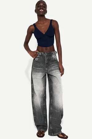 Bershka Regulowane Jeansy Balloon Fit Carpenter