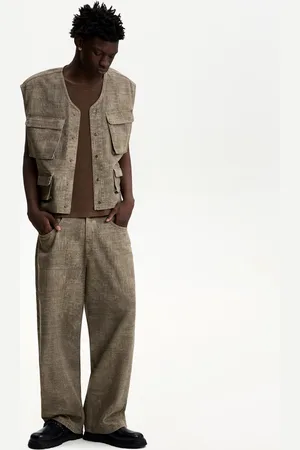 Bershka Spodnie Super Baggy Z Nadrukiem Mężczyzna 36