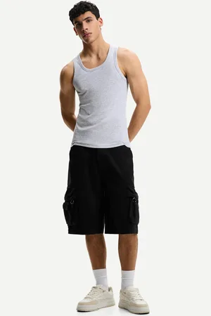 Bershka Bermudy Baggy Cargo Mężczyzna 32