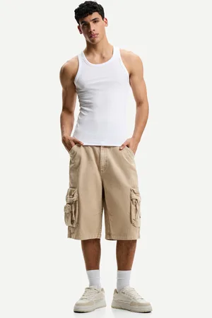 Bershka Bermudy Baggy Cargo Mężczyzna 32