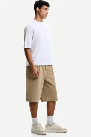 Bershka Bermudy Skater Z Efektem Postrzępienia Mężczyzna 34