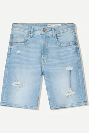 Bershka Bermudy Jeansowe Z Przetarciami Mężczyzna 34