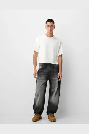 Bershka Jeansy Balloon Fit Baggy Mężczyzna 32