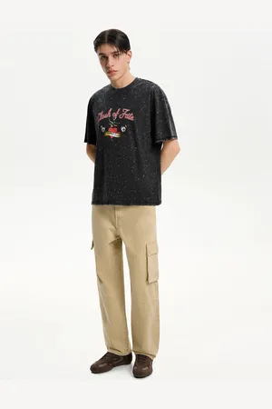 Bershka Jeansy Baggy Cargo Mężczyzna 32