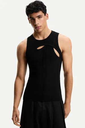 Bershka Koszulka Na Ramiączkach Z Wycięciami Mężczyzna Xs