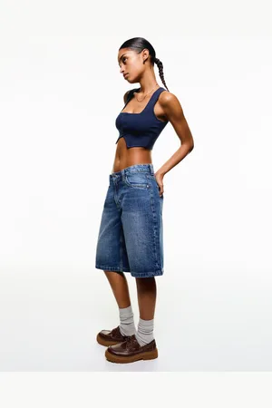 Bershka Jeansowe Spodenki Baggy
