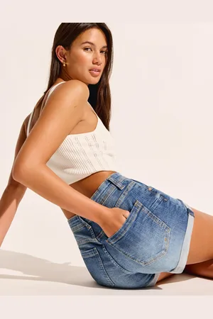 Bershka Podwijane Spodenki Dżinsowe