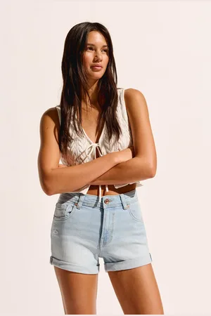 Bershka Podwijane Spodenki Dżinsowe