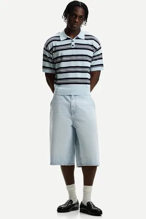 Bershka Denimowe Bermudy Skater Mężczyzna 32