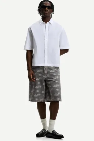 Bershka Żakardowe Bermudy Jeansowe Mężczyzna 34