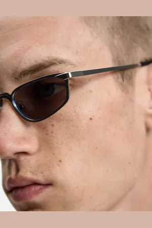 Bershka Metaliczne Okulary Przeciwsłoneczne Mężczyzna