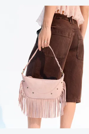 Bershka Torebka Ze Sztucznego Zamszu Z Frędzlami