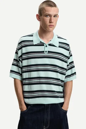 Bershka Koszulka Polo W Paski Mężczyzna Xs