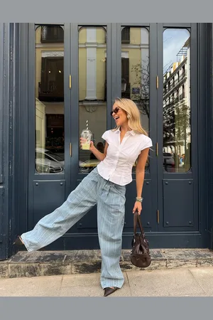 Bershka Jeansy Balloon Fit W Paski