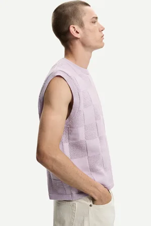 Bershka Kamizelka O Kwadratowym Kroju W Kratkę Mężczyzna Xs