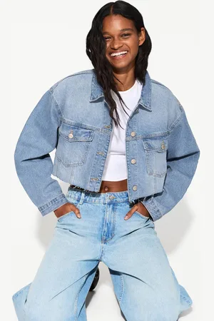 Bershka Krótka Kurtka Jeansowa