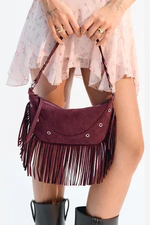 Bershka Torebka Ze Sztucznego Zamszu Z Frędzlami