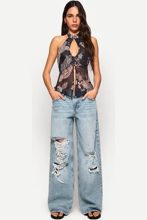 Bershka Jeansy Boyfriend Z Przetarciami