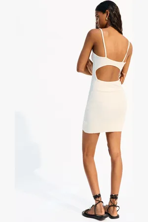 Bershka Sukienka Mini Z Prążkowanego Materiału