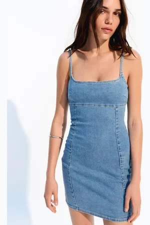Bershka Krótka Sukienka Jeansowa