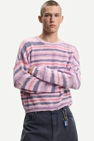 Bershka Sweter Z Przetarciami Mężczyzna Xs