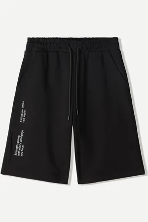 Bershka Bermudy Z Dzianiny Dresowej Z Nadrukiem Mężczyzna Xs