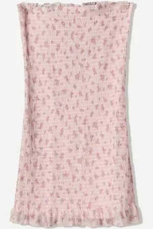 Bershka Sukienka Mini Bez Ramiączek Z Nadrukiem