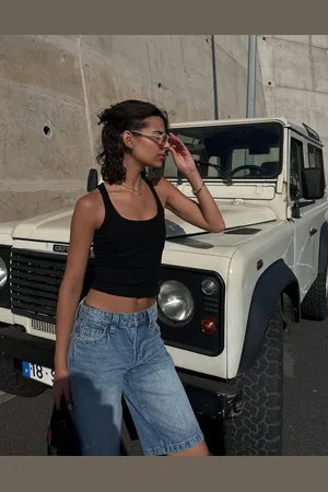 Bershka Jeansowe Spodenki Baggy