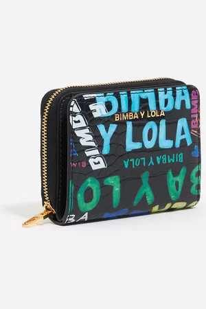 Bimba y Lola Etui na karty tłoczony wzór krokodyla BIMBA logo czarne