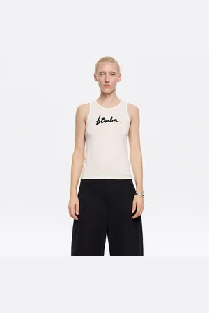 Bimba y Lola Koszulka logo koraliki kość słoniowa