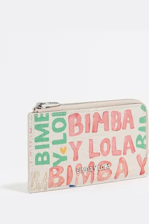 Bimba y Lola Portfel tłoczony wzór krokodyla BIMBA logo kość słoniowa