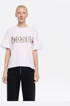 Bimba y Lola Koszulka boxy logo kwiaty biała