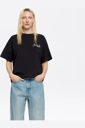 Bimba y Lola Koszulka boxy logo haft czarna