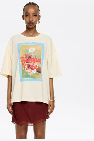 Bimba y Lola Koszulka oversize logo żółta